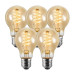Bundel van 5 Vintlux Filament LED Lamp Karu Pear Gold Dimbaar Ø60mm E27 4W