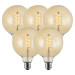 Bundel van 5 Vintlux Filament LED Lamp Karu Globe XL Gold Dimbaar Ø125mm E27 4W