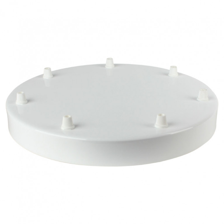 Plafondkap XXL Rond Ø30 cm Wit 7 snoeren