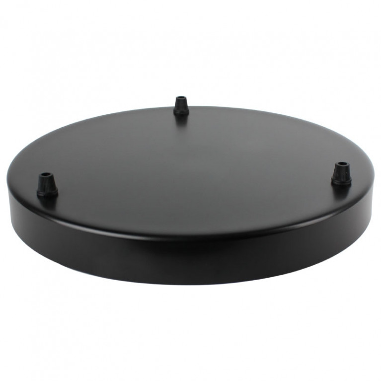 Plafondkap XXL Rond Ø30 cm Zwart 3 snoeren