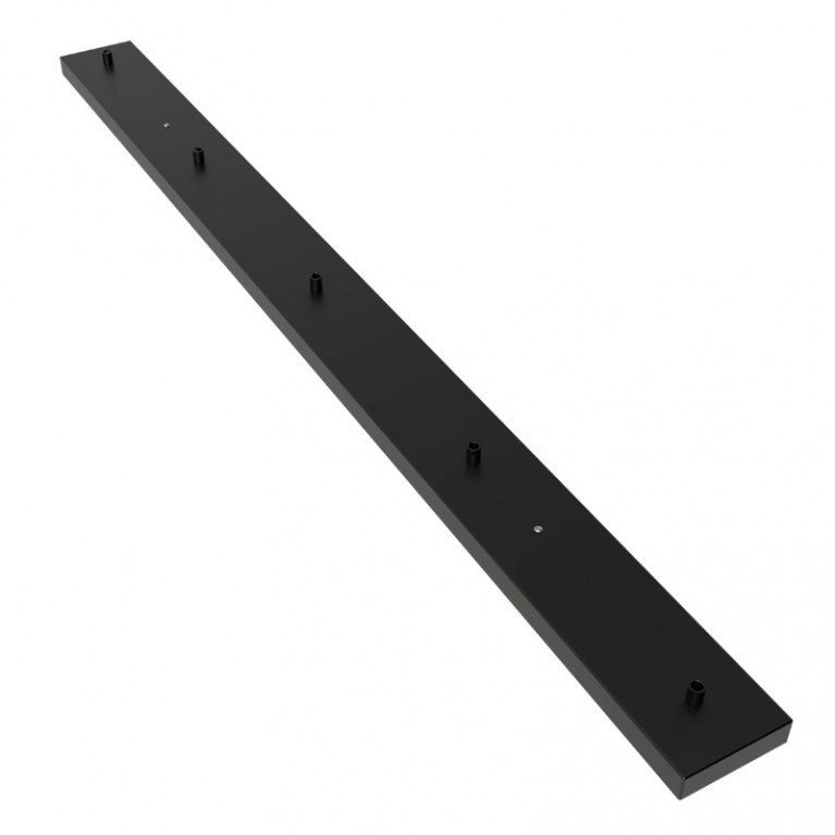 Calex Plafondplaat Mat Zwart 5 snoeren 130x10 cm