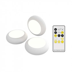Calex Puck Light incl. Remote op Batterij - Set van 3 - Product aan