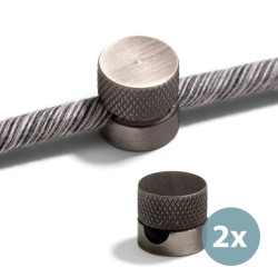 Kabelgeleider Wand Metaal Geborsteld Titanium - Set van 2