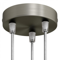 Plafondkap Geborsteld Titanium 3 uitgangen