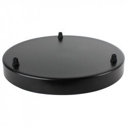 Plafondkap XXL Rond Ø30 cm Zwart 3 snoeren