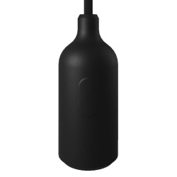 Fitting Silicone Zwart met schakelaar E27