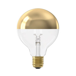 Calex LED Filamentlamp Globe Mirror Gold E27 4W - aan