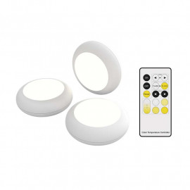 Calex Puck Light incl. Remote op Batterij - Set van 3 - Product aan