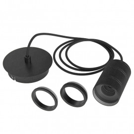 Calex Fitting met snoer en plafondkap Milford Zwart E27
