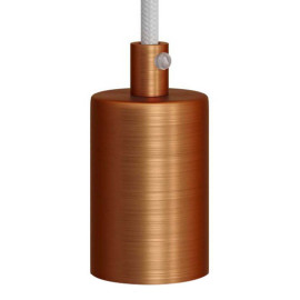 Fitting Geborsteld Koper E27 met metalen trekontlaster