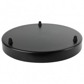 Plafondkap XXL Rond Ø30 cm Zwart 3 snoeren