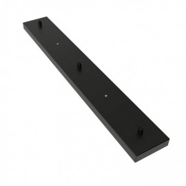 Calex Plafondplaat Mat Zwart 3 snoeren 70x10 cm