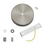 Plafondkap Geborsteld Titanium 1 Snoer met metalen trekontlaster