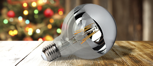 LED Kooldraadlamp Globe Mirror Silver