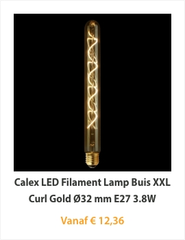 Calex LED Filament Lamp Buis XXL Curl Gold Ø32 mm E27 4W