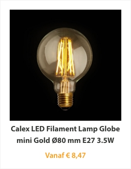 Calex LED Filament Lamp Globe mini Gold Ø80 mm E27 4W