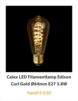 Calex LED Filamentlamp Edison Curl Gold Ø64mm E27 4W